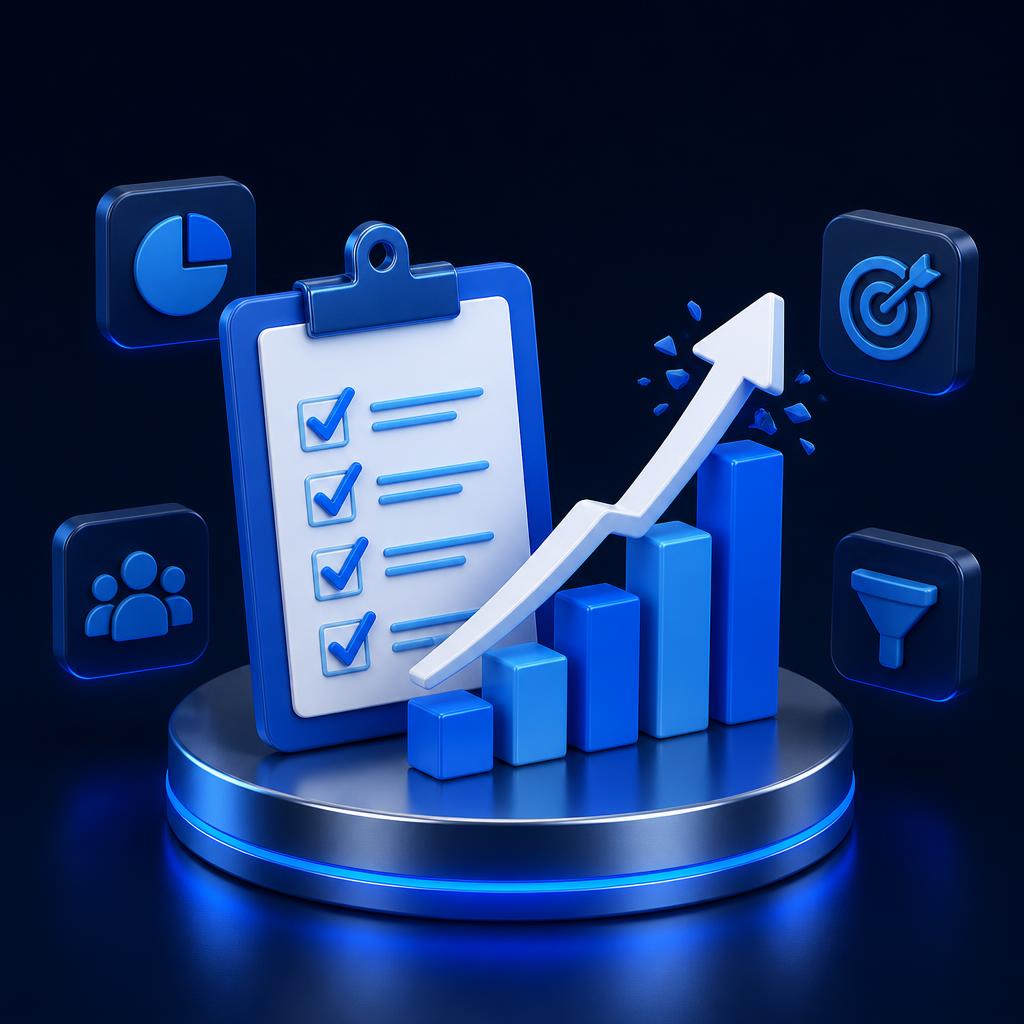 Growth checklist and chart illustration