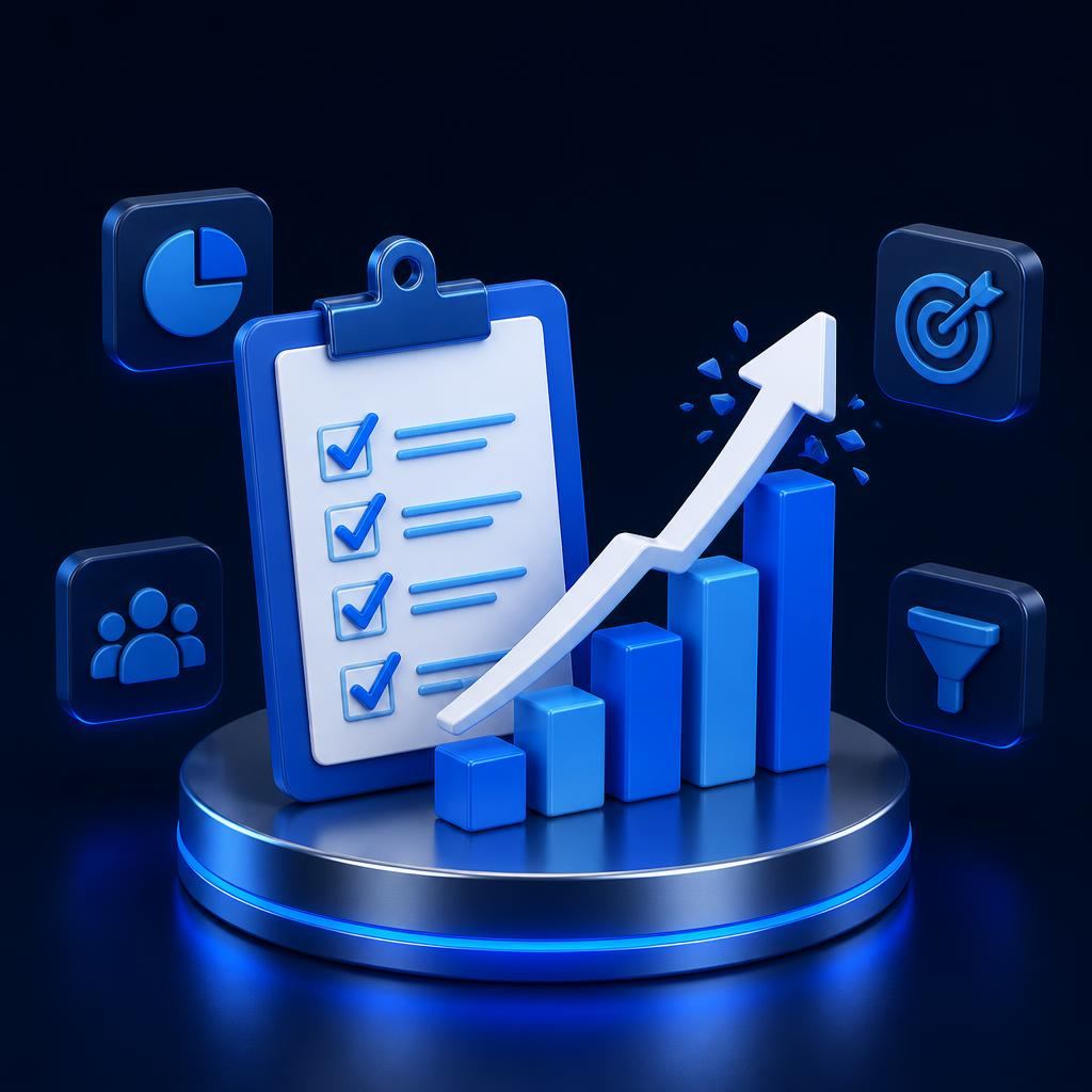 Growth checklist and chart illustration